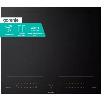 Gorenje Indukcinė kaitlentė GI6443BSCWF, Juoda, Įmontuojama, 60 cm, Zoninė indukcinė kaitlentė, Stiklo keramika, 4 zonos
