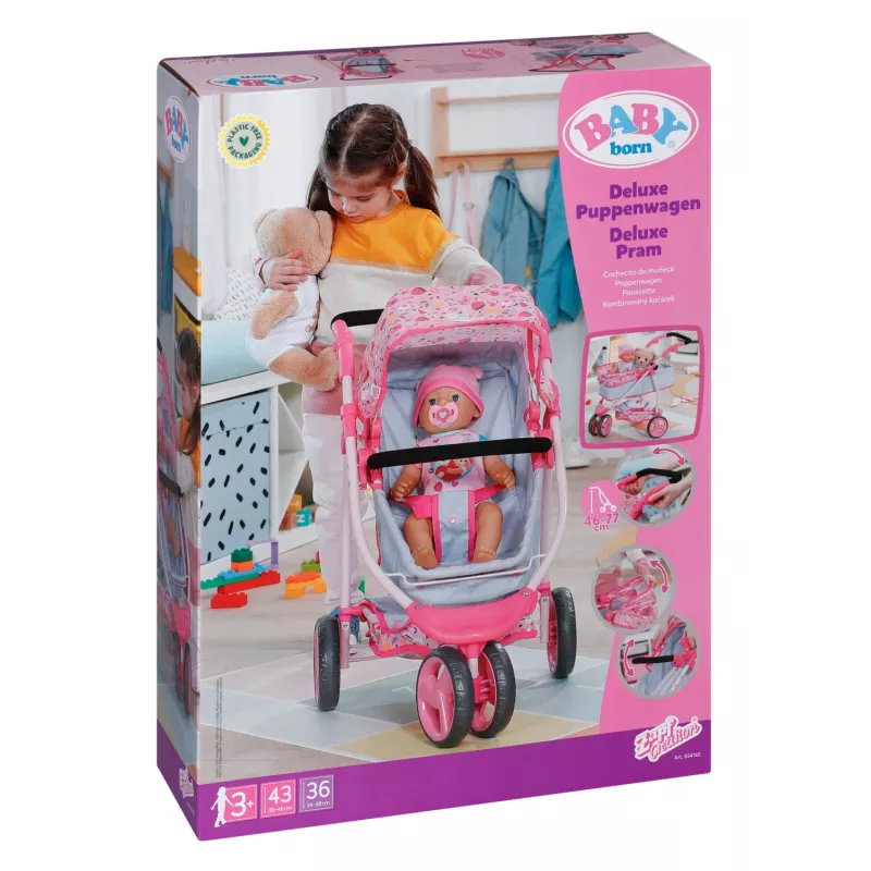 BABY born Deluxe vežimėlis lėlei, sulankstomas, nuo 3 metų