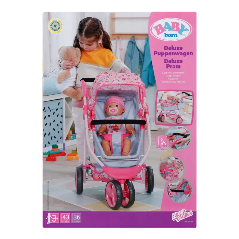 BABY born Deluxe vežimėlis lėlei, sulankstomas, nuo 3 metų