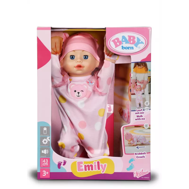 BABY born @ Emily Walk with me 43 cm lėlė