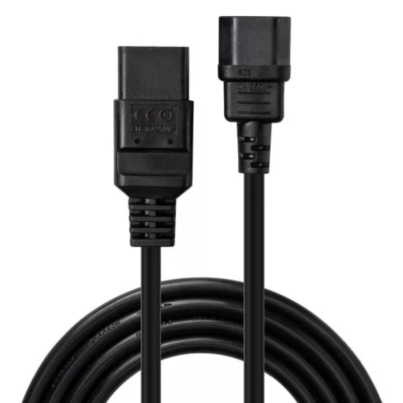 Lindy 1m C14 į C19 tinklo ilginimo laidas, juodas, 3 m, IEC C14, IEC C19, 250 V