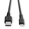 Lindy 2m Sustiprintas USB A – Lightning įkrovimo ir sinchronizavimo laidas