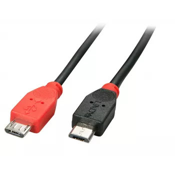 Lindy 2m USB 2.0 Micro-B į Micro-B OTG laidas, 2 m, Micro-USB B, Micro-USB B, USB 2.0, Kištukas/Kištukas, Juoda