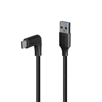 Lindy 1,5 m USB 3.2 tipo A į C laidas, 90° stačiu kampu, 10 Gbps