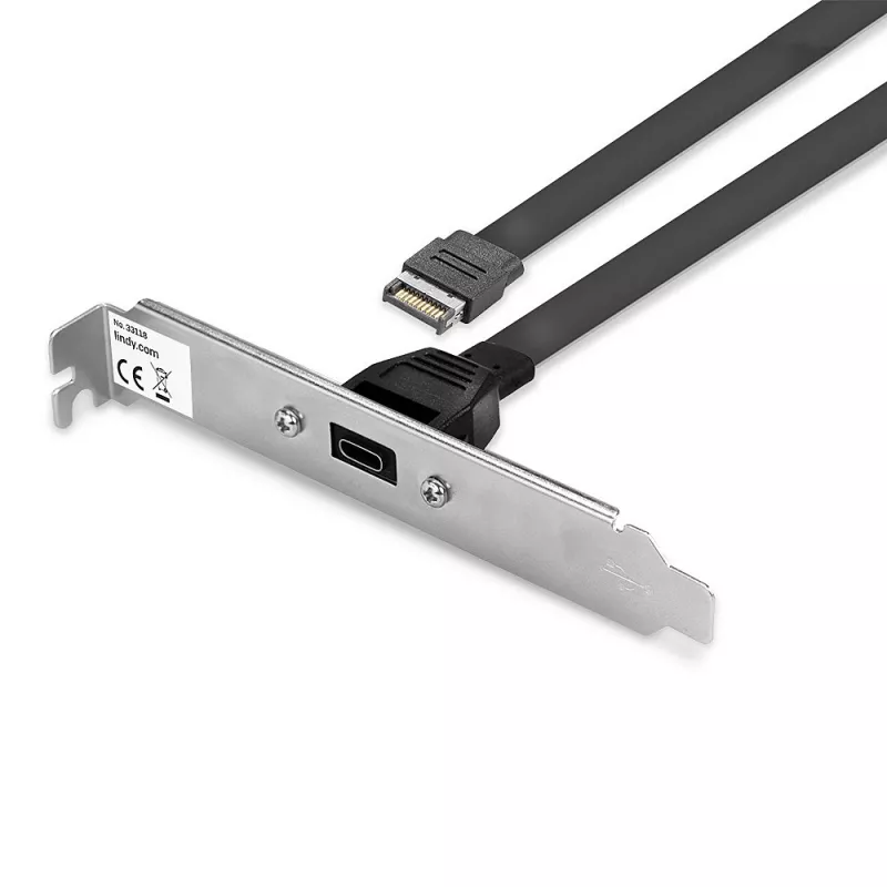 Lindy Single Port USB 3.1 Gen 2 Type C galinė plokštė, 0.45 m, USB A, vyriškas, vyriškas, 0 - 65 °C, 0 - 70 °C