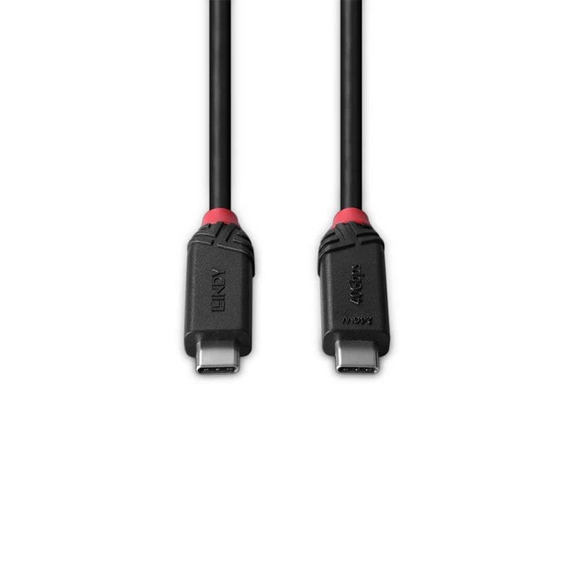 Lindy 2m USB4 240W Type C laidas, Black Line, 2 m, USB C, USB C, USB4 Gen 3x2, 40 Gbit/s, Juoda