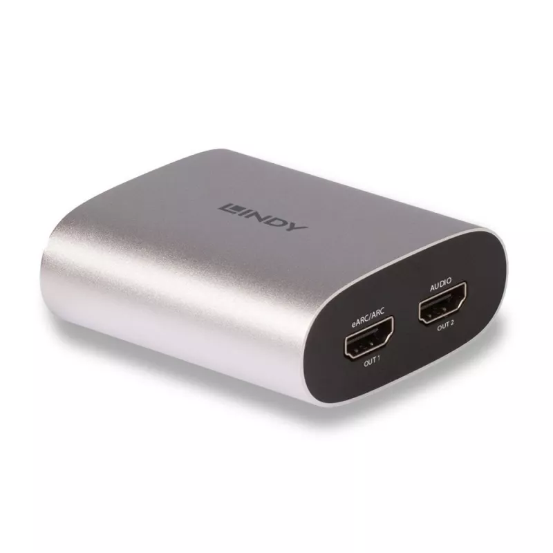 Lindy 4K60 HDMI eARC garso išskyriklis, Micro-USB B, 65 mm, 70 mm, 27 mm, 83 g, 0 - 40 °C
