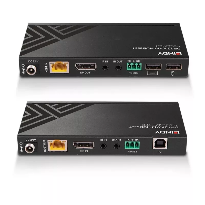 Lindy 150m Cat.6 DisplayPort 1.2, USB, IR ir RS-232 HDBaseT KVM prailgintuvas