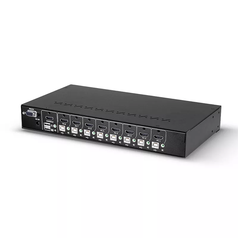 Lindy 39538 KVM jungiklis montavimui į stelažą, juodas