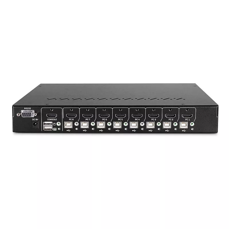 Lindy 39538 KVM jungiklis montavimui į stelažą, juodas