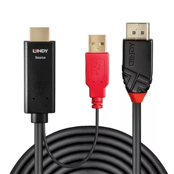 Lindy 0,5 m HDMI į DisplayPort laidas
