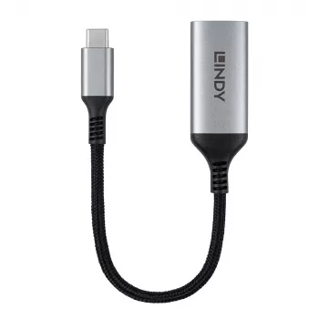 Lindy 43428 vaizdo kabelio adapteris 0,15 m USB Type-C HDMI pilka