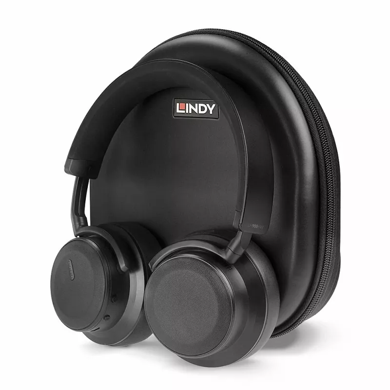 Lindy LH900XW ausinės laidinės ir belaidės su USB Type-C ir Bluetooth, juodos