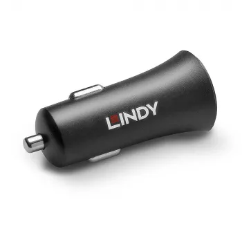 Lindy Single Port USB Type C PD automobilinis įkroviklis, 27W, juodas