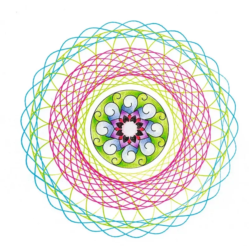 Vaikiškas spirografas Ravensburger 297740 su trafaretu ir 2 flomasteriais, įvairiaspalvis, nuo 6 metų