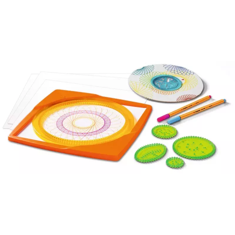 Vaikiškas spirografas Ravensburger 297740 su trafaretu ir 2 flomasteriais, įvairiaspalvis, nuo 6 metų