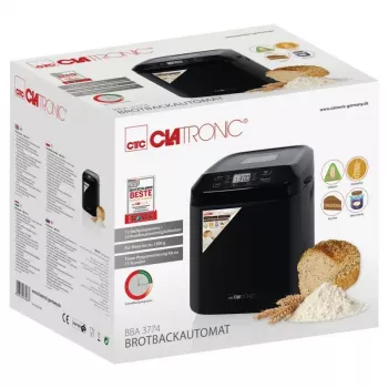 Duonos kepimo aparatas CLATRONIC BBA 3774 550 W – 3 L keptuvė, iki 1,5 kg kepalas, 12 programų, LCD laikmatis