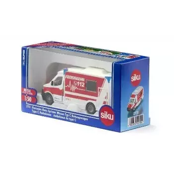 Siku Mercedes-Benz Sprinter Miesen Type C greitosios pagalbos automobilio modelis 1:50, surinktas