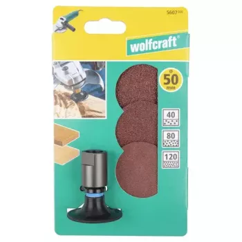 Šlifavimo diskų rinkinys Wolfcraft WF5607000, 4 vnt., M14, metalui ir medžiui