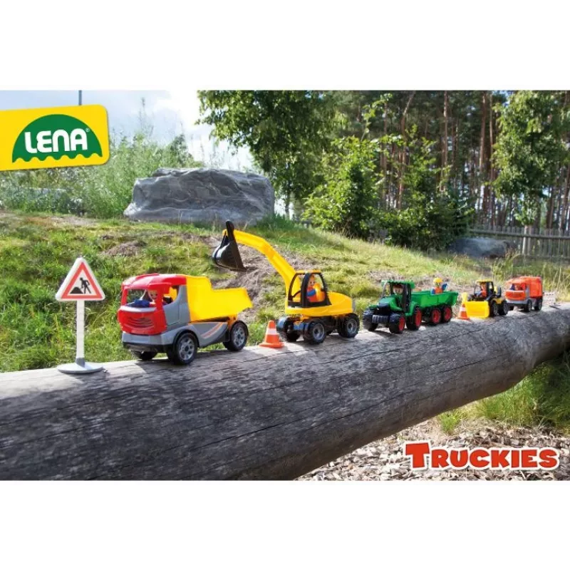 Lena Truckies šiukšliavežis – žaislinis sunkvežimis, pilkas/oranžinis, plastikinis, nuo 2 metų