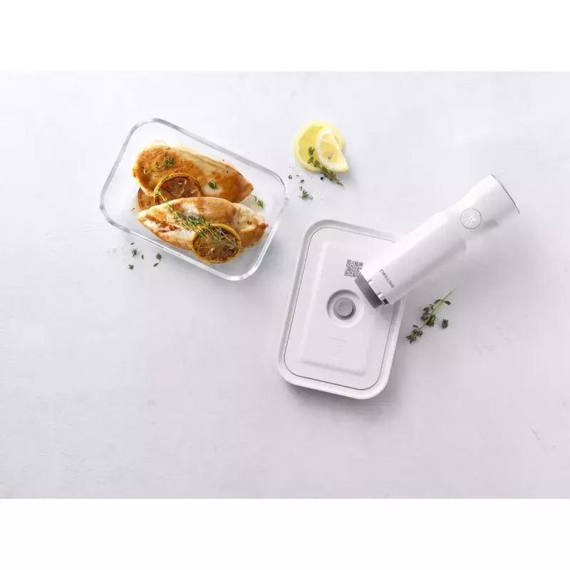Maisto laikymo dėžė ZWILLING FRESH & SAVE Stačiakampis stiklas 1,6 L, plastikinis užrakinamas dangtelis, tinka orkaitei/mikrobangų krosnelei