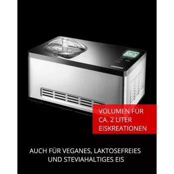 Unold 48845 ledų gaminimo aparatas su kompresoriumi 2 L 180 W Juoda, Nerūdijantis plienas