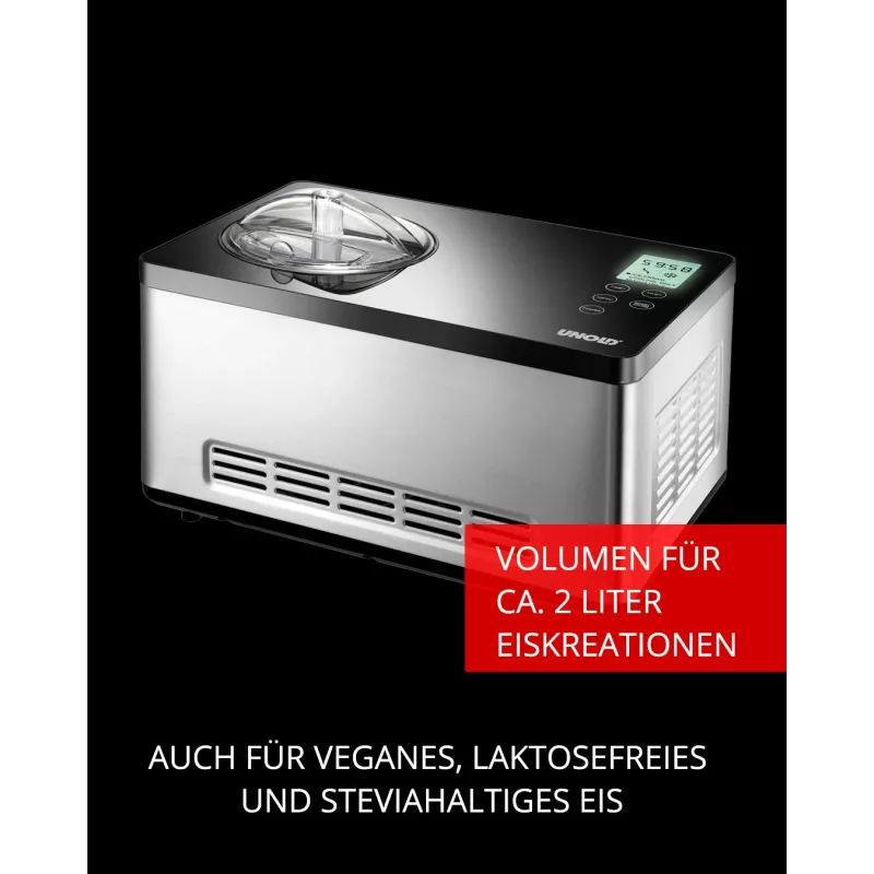 Unold 48845 ledų gaminimo aparatas su kompresoriumi 2 L 180 W Juoda, Nerūdijantis plienas