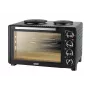 Unold Small Kitchen All in One – laisvai pastatoma viryklė, juoda, su 2 kaitvietėmis ir 30 l orkaite