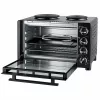 Unold Small Kitchen All in One – laisvai pastatoma viryklė, juoda, su 2 kaitvietėmis ir 30 l orkaite