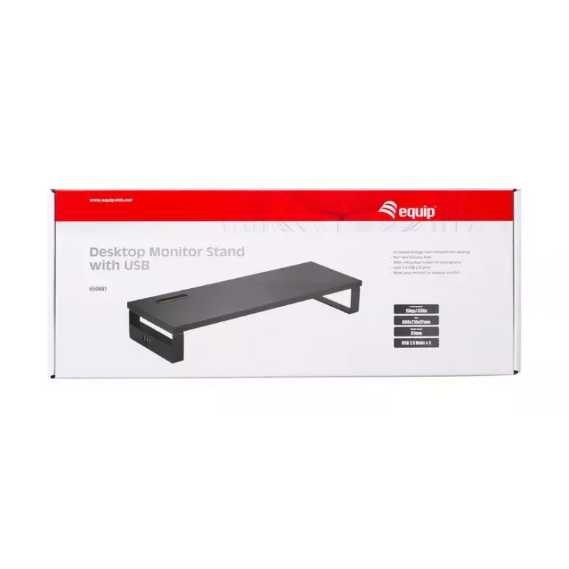 Equip 650881 stovas monitoriui su USB 2.0 prievadais