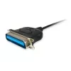 Equip USB į lygiagretųjį adapterio kabelis, juodas, USB A, Centronics 36, 60 g, 1 vnt., 175 mm