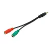Equip 147943 garso kabelis 1,5 m 2 x 3,5mm 3,5mm juodas