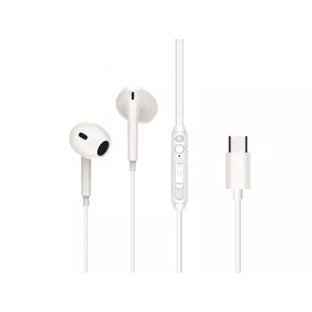 Laidinės ausinės CONCEPTRONIC BRENDAN02W USB-C, į ausį, 20–20000 Hz, 1,2 m laidas, baltos