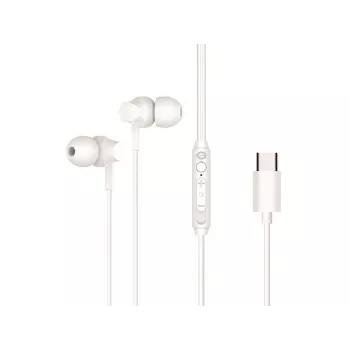 Laidinės ausinės CONCEPTRONIC BRENDAN03W — USB-C, 20–20000 Hz, 1,2 m laidas, balta