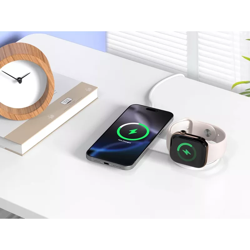 Conceptronic GORGON04W Sulankstomas 2-in-1 belaidis magnetinis Qi2 25W įkroviklis