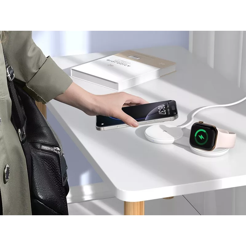 Conceptronic GORGON04W Sulankstomas 2-in-1 belaidis magnetinis Qi2 25W įkroviklis