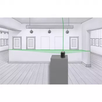 Lazerinis niveliavimo prietaisas Laserliner PocketCross-Laser 2G – žalias kryžius horizontaliai ir vertikaliai