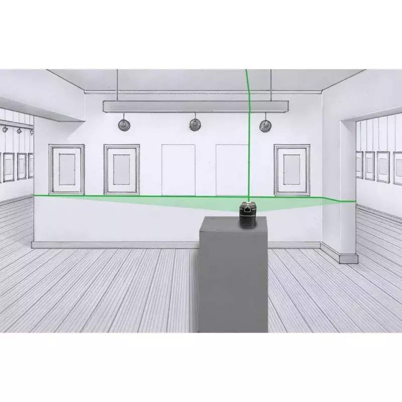 Lazerinis niveliavimo prietaisas Laserliner PocketCross-Laser 2G – žalias kryžius horizontaliai ir vertikaliai