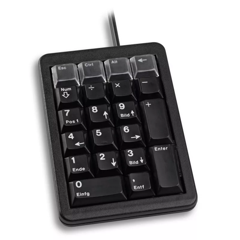 CHERRY G84-4700 klaviatūros blokas, laidinis, USB, juodas (JK/JAV), 21 klavišas, nešiojamam / stacionariam kompiuteriui, 1,75 m
