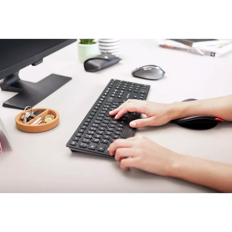 Belaidė klaviatūra Cherry KW 9100 SLIM RF + Bluetooth QWERTY JK-9100GB-2, juoda, 108 klavišų, 1,2 m laidas