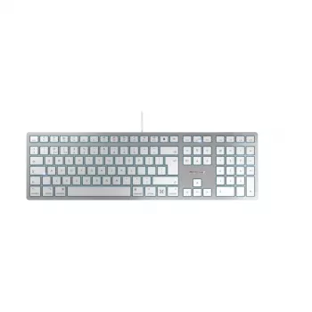 Klaviatūra Cherry KC 6000C FOR MAC, vielinė USB, QWERTY, žirkliniai jungikliai, sidabrinė, 1,8 m