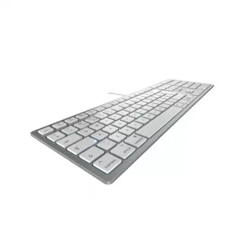 Klaviatūra Cherry KC 6000C FOR MAC, vielinė USB, QWERTY, žirkliniai jungikliai, sidabrinė, 1,8 m
