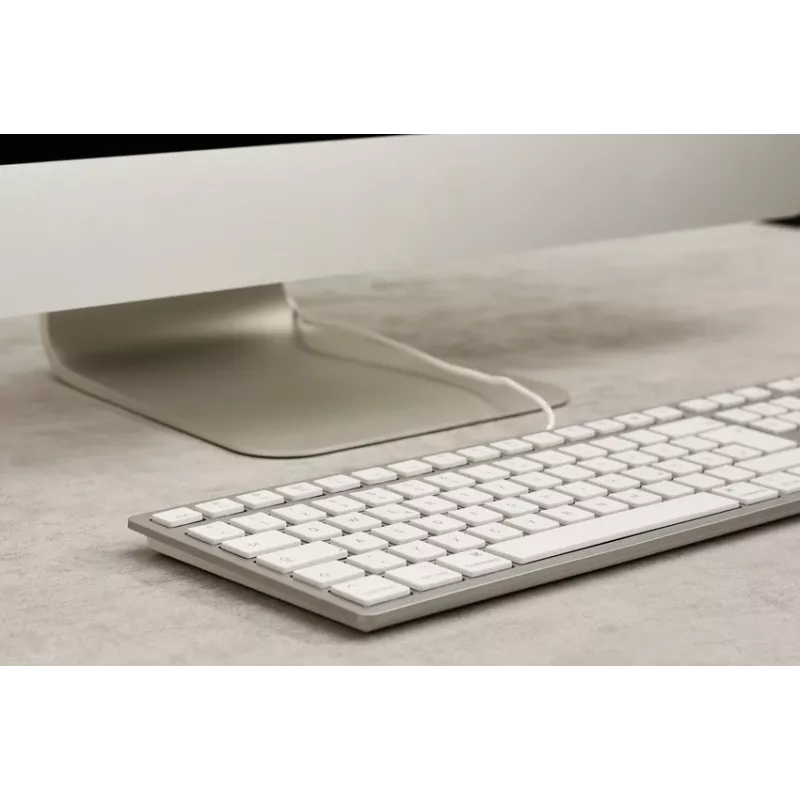 Klaviatūra Cherry KC 6000C FOR MAC, vielinė USB, QWERTY, žirkliniai jungikliai, sidabrinė, 1,8 m