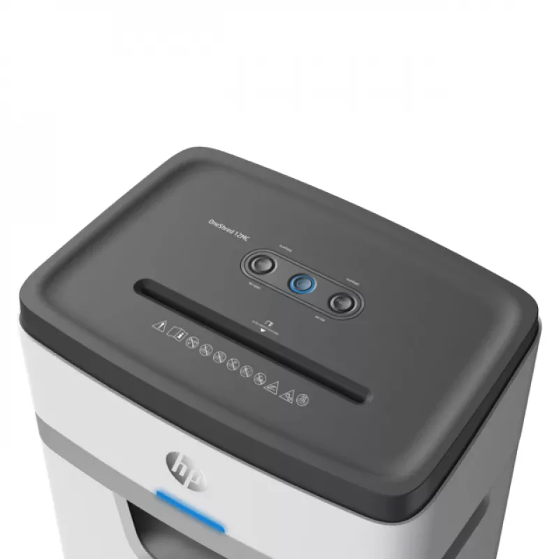 Popieriaus smulkintuvas HP OneShred 12MC mikro pjūvis 2x15 mm 12 lapų 25 L 65 dB 220 mm Baltas