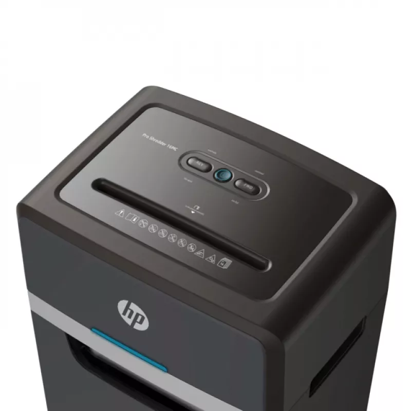 HP Pro Shredder 16MC popieriaus smulkintuvas, mikro pjūvis, 55 dB, 22 cm, juodas