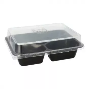 Papstar 96554 Vienkartinis maisto indas juodas PET 227x178x45mm