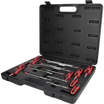 KS Tools ERGOTORQUEplus T formos Torx raktų rinkinys su skyle, 9 dalių, TB10–TB50 (151.8160)