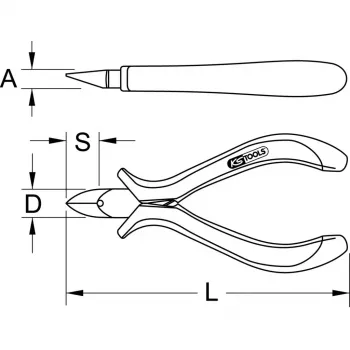 Replės KS Tools 500.7024 Plieninės Ilgis 120 mm