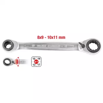 Reples raktas KS Tools 503.4546 iš chromo-vanadžio plieno 16 19 mm 72 vnt.