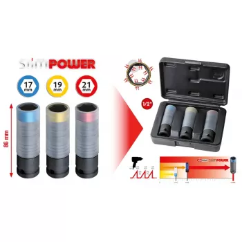 KS Tools 515.0990 1/2 colio pavaros 3 galvučių veržliarakčių rinkinys